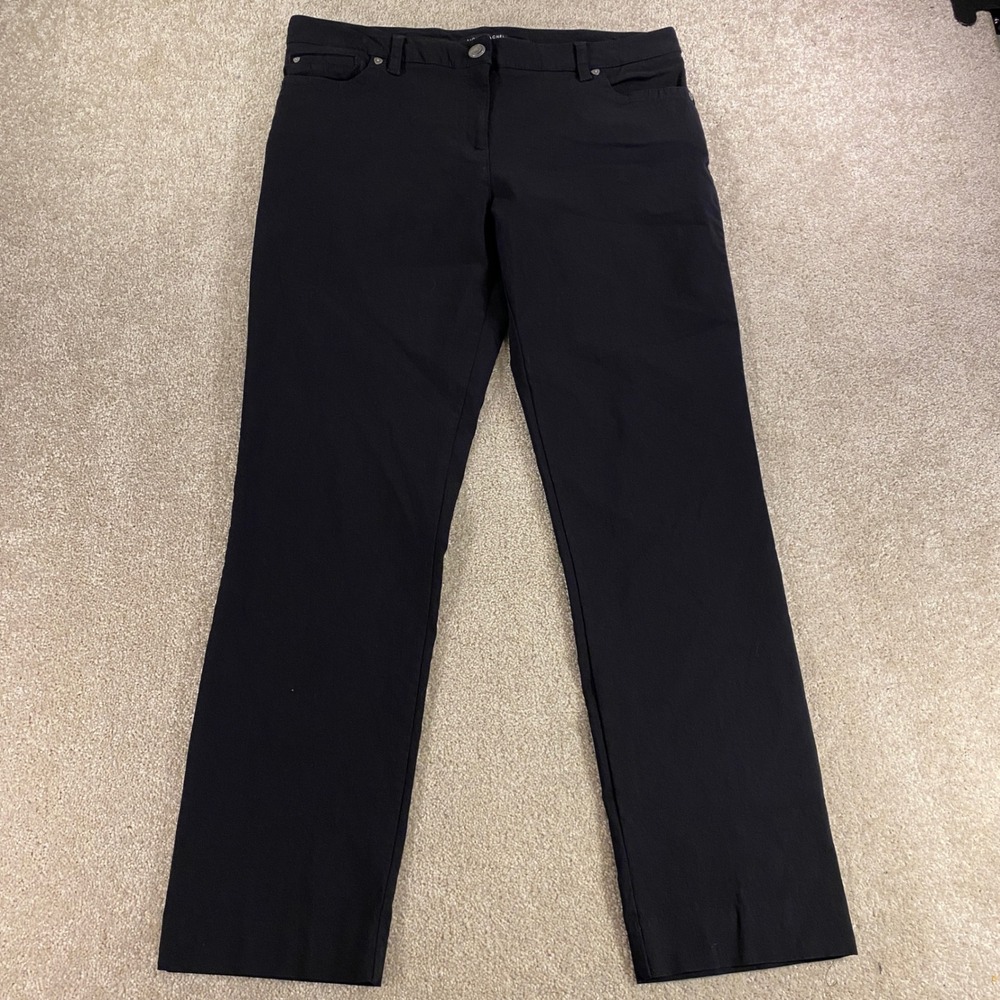 Zac & Rachel Straight Leg Trousers Womens 14 Black Stretch Career Work Pants